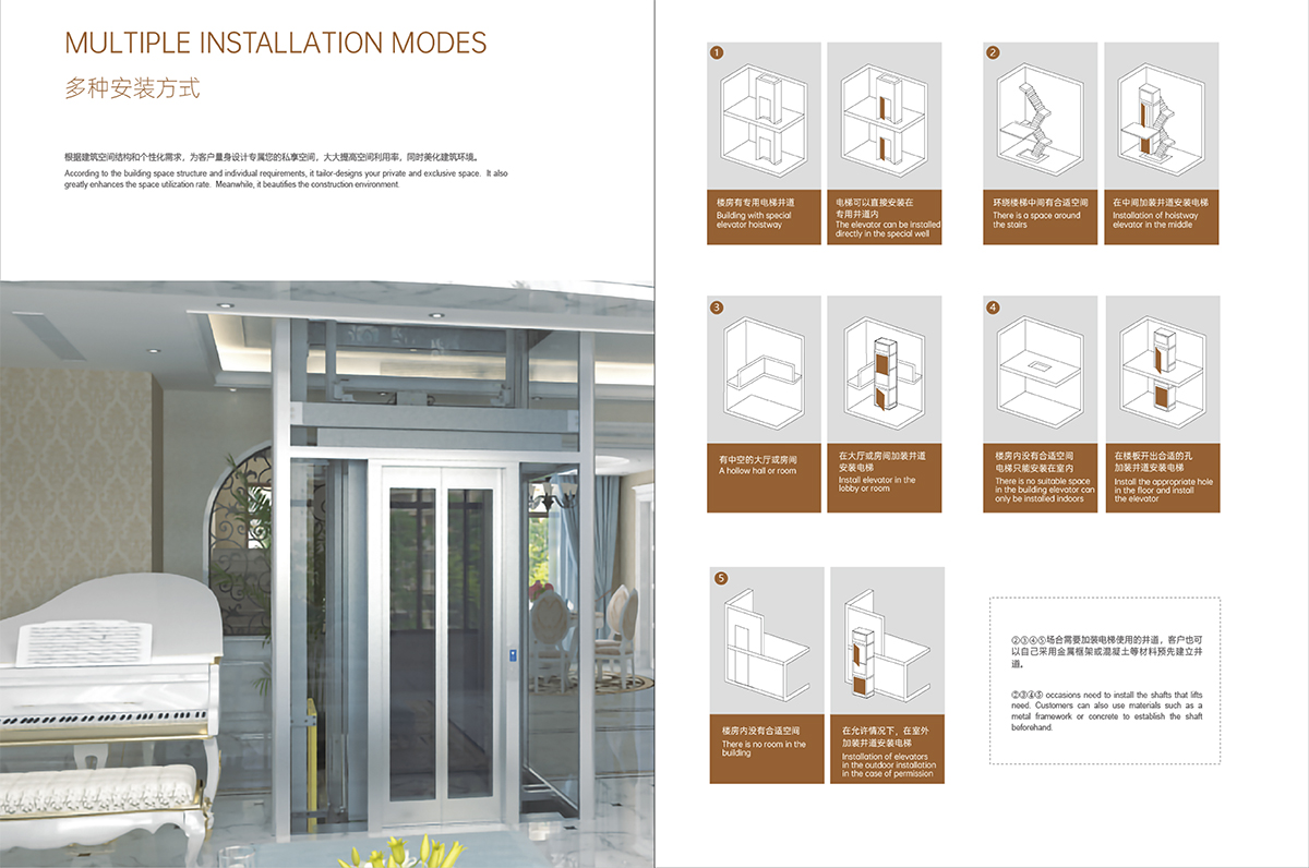 時(shí)尚別墅電梯安裝方式
